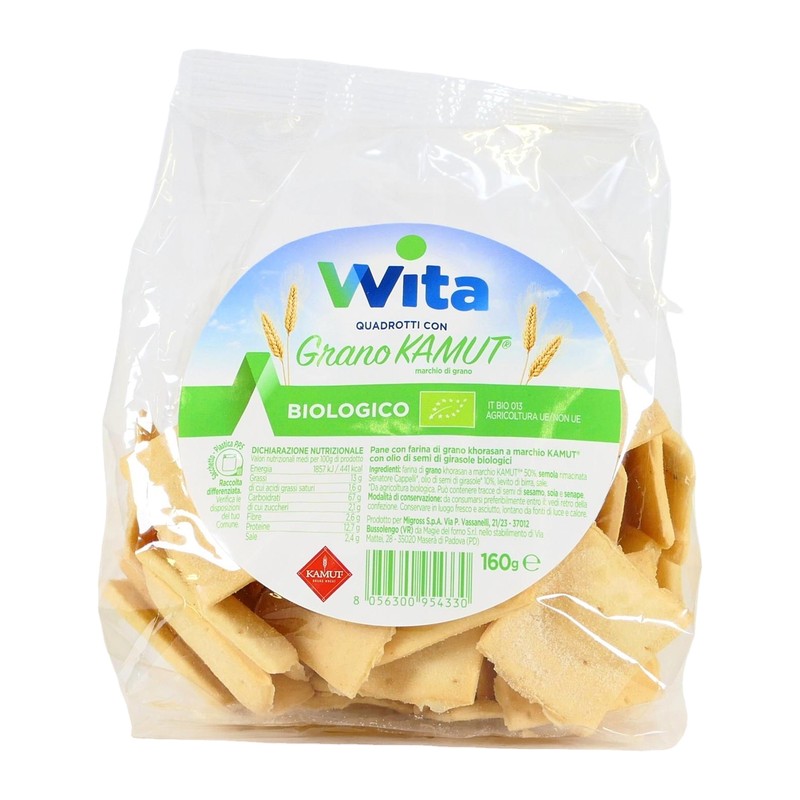 CRACKERS WITA QUADROTTI KAMUT BIO 160G