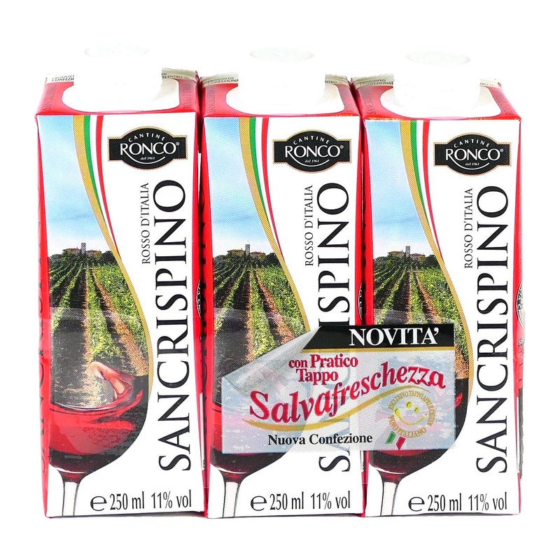 Vino Rosso Cantine Ronco San. Rosso d'I. 3x250ml