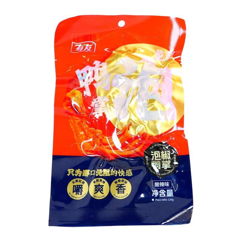 Zampe di Anatra Youyou Gusto Acido e Piccante 120g