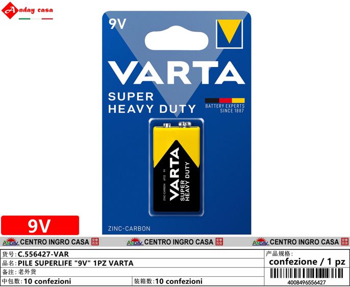 PILE SUPERLIFE "9V" 1PZ VARTA