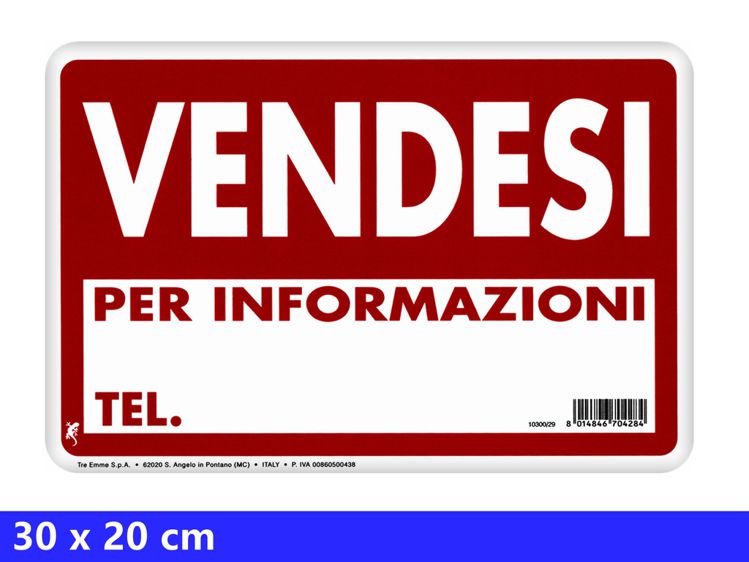 CARTELLO PLASTICA 30X20CM SEGNALETICA VE