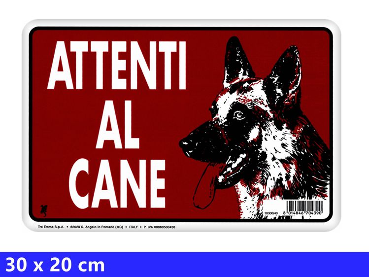 CARTELLO PLASTICA 30X20CM SEGNALETICA AT