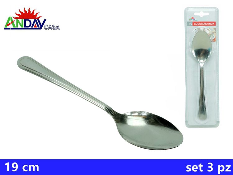SET 3PZ CUCCHIAIO IN INOX 19CM