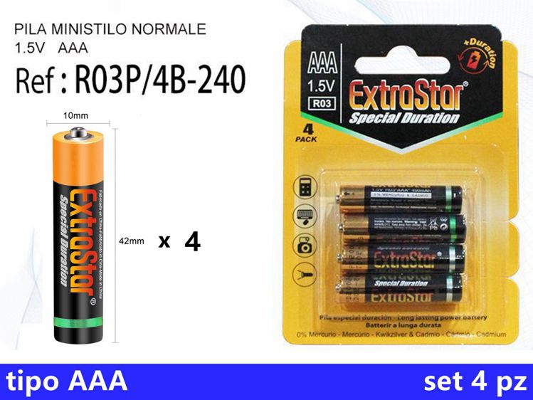 PILA MINISTILO NORMALE BLISTER 4UN "AAA"
