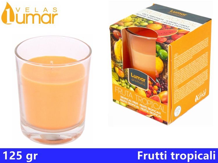 CANDELA VASO VETRO LUMAR PROF.8.5CM TROPICAL