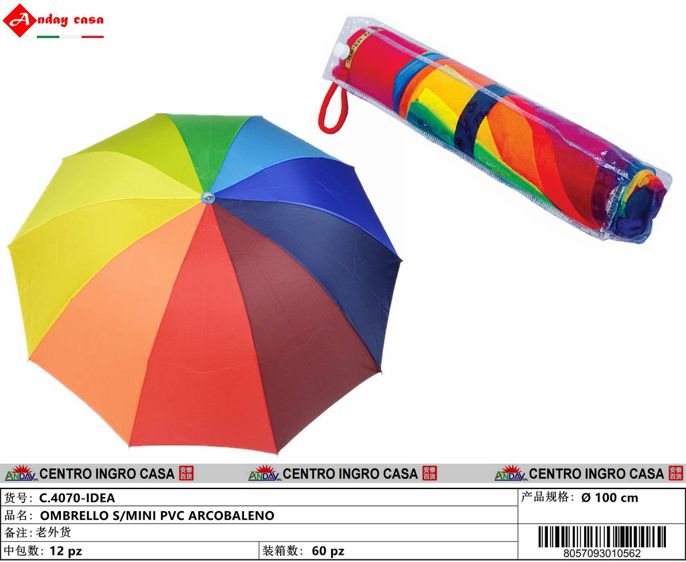 OMBRELLO S/MINI PVC ARCOBALENO