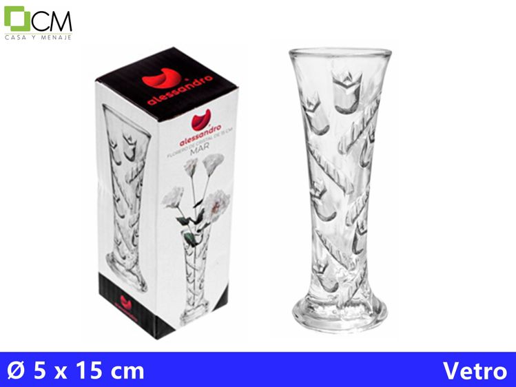 VASO FIORE DI VETRO MAR 15CM