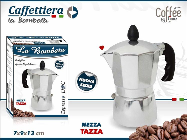 CAFFETTIERA BOMBATA 1/2 TAZZA 7X9X13CM