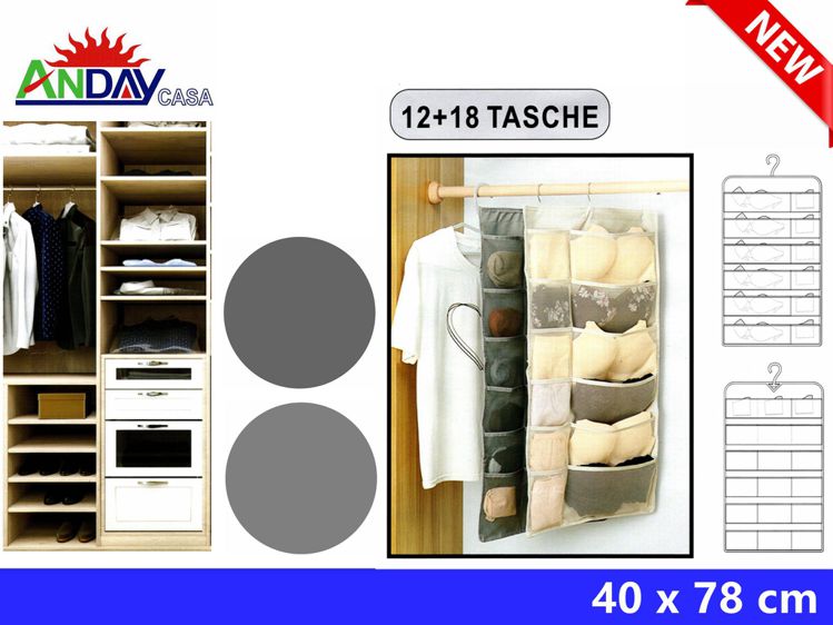 PORTAOGGETTI IN TNT 40X78CM 12+8 TASCHE