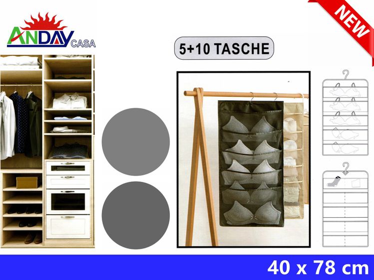 PORTAOGGETTI IN TNT 40X78CM 5+10 TASCHE