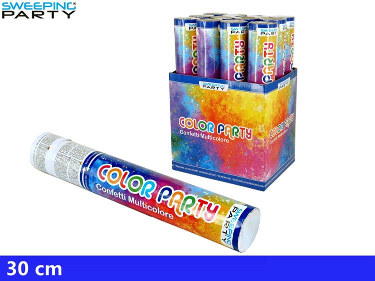 TUBO SPARACORIANDOLI 30CM MULTICOLORE