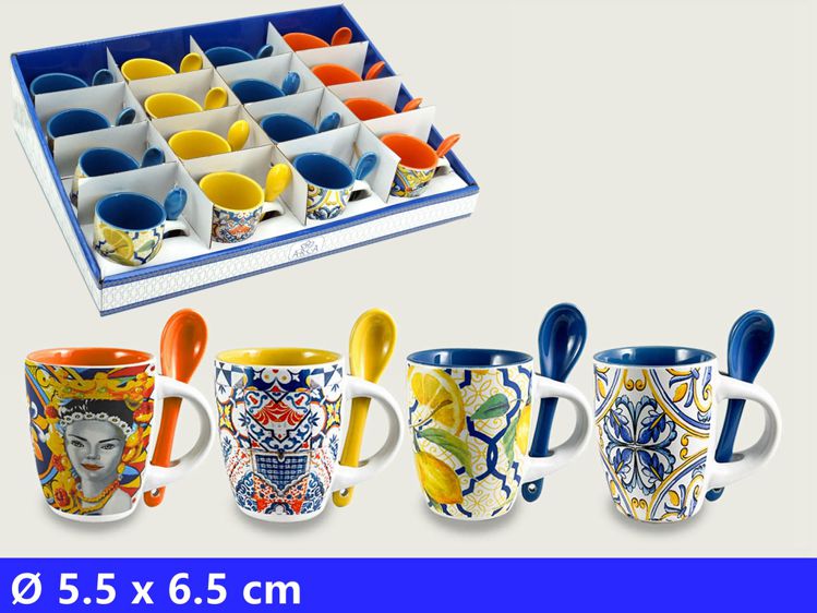 TAZZA CAFFE C/CUCCHIAINO 5.5X6.5CM
