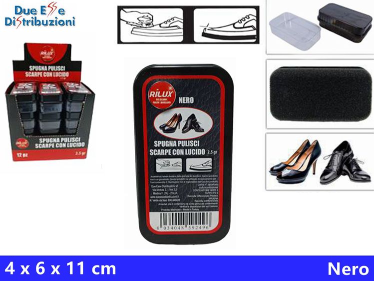 SPUGNA PULISCI SCARPE LIQUIDO NERO