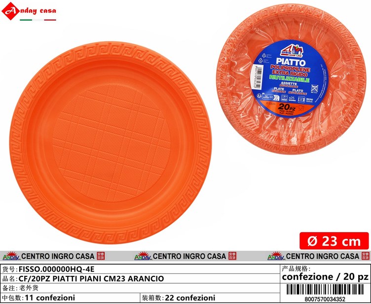 CF/20PZ PIATTI PIANI CM23 ARANCIO