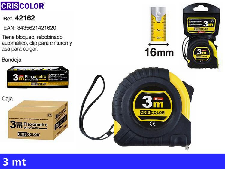 FLESSOMETRO ROLL-UP 3M X 16MM