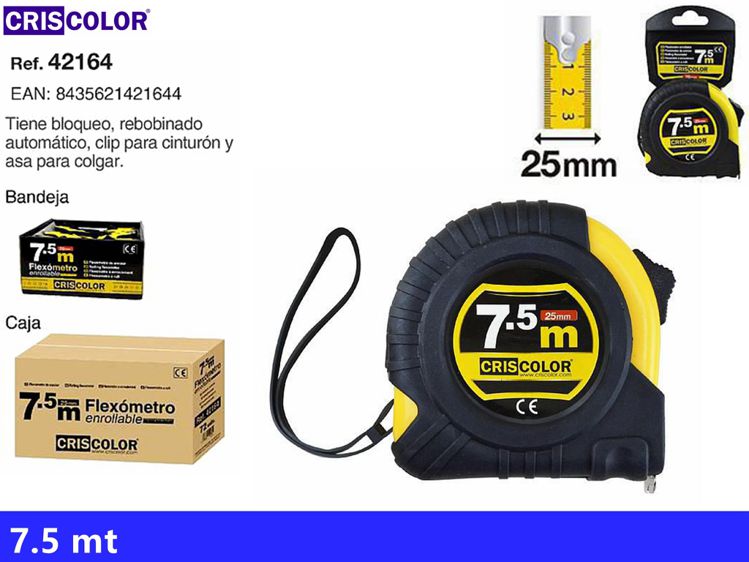 FLESSOMETRO ROLL-UP 7.5M X 25MM