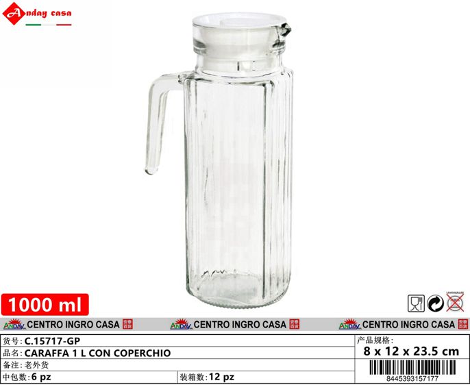 CARAFFA 1 L CON COPERCHIO