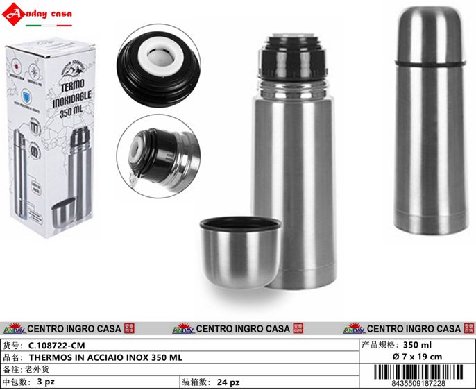 THERMOS IN ACCIAIO INOX 350 ML