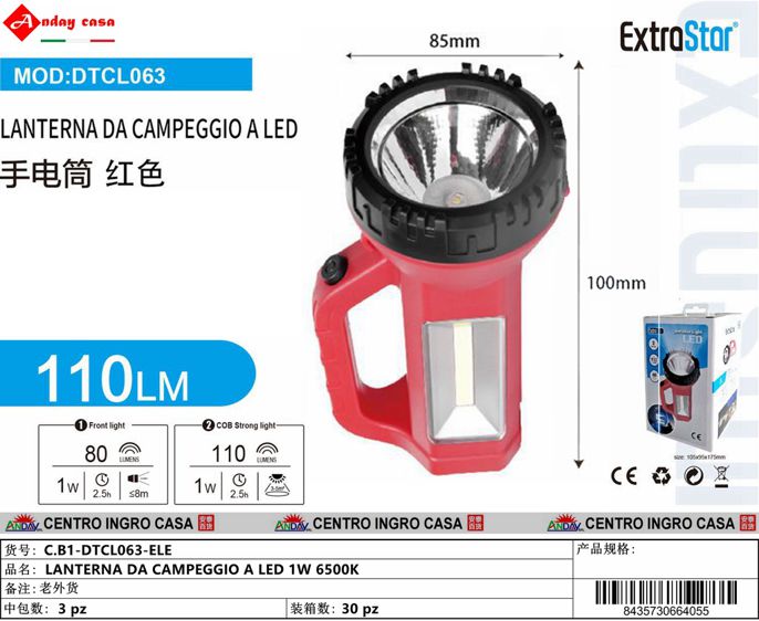 LANTERNA DA CAMPEGGIO A LED 1W 6500K