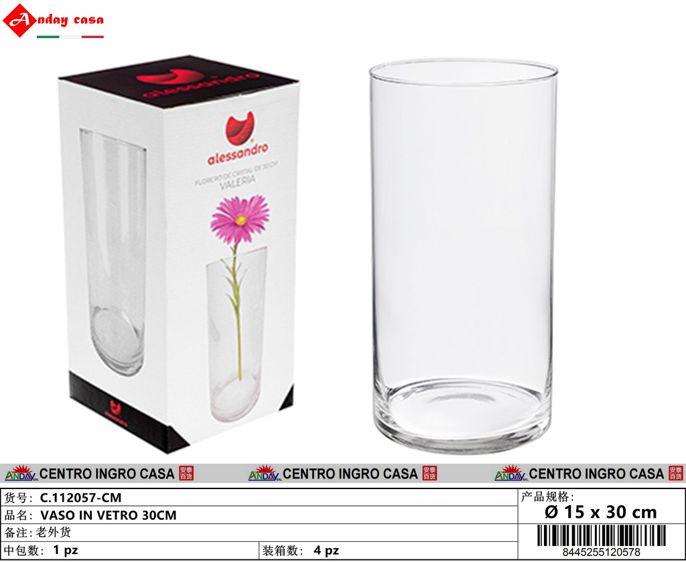 VASO FIORE DI VETRO VALERIA 30CM
