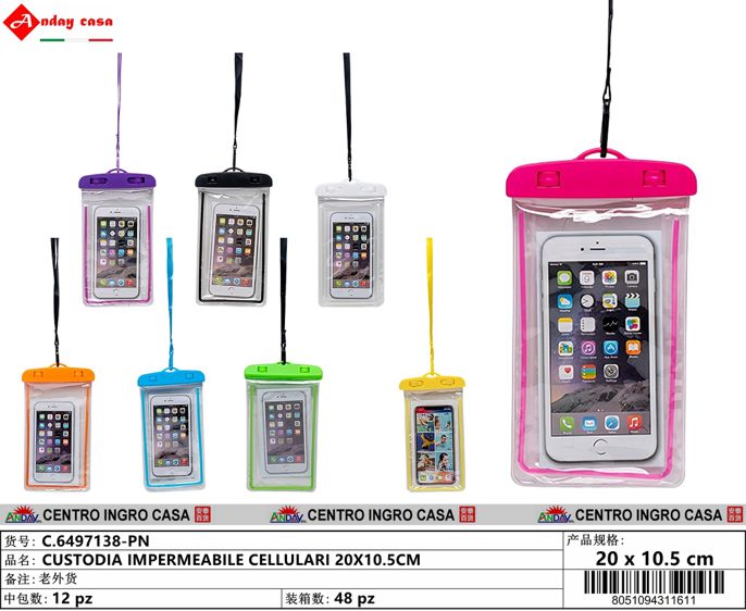 CUSTODIA IMPERMEABILE CELLULARI 20X10.5C