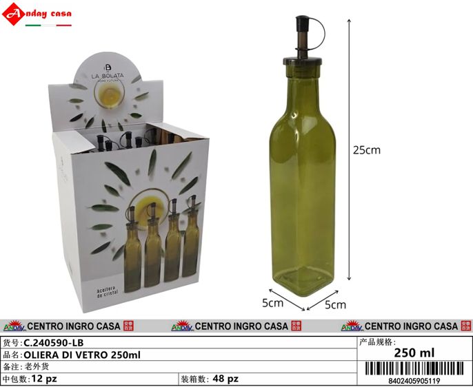 OLIERA DI VETRO CON 250ml
