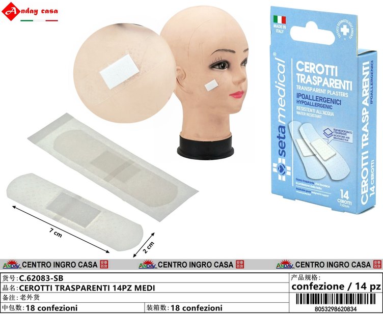 CEROTTI TRASPARENTI 14PZ MEDI