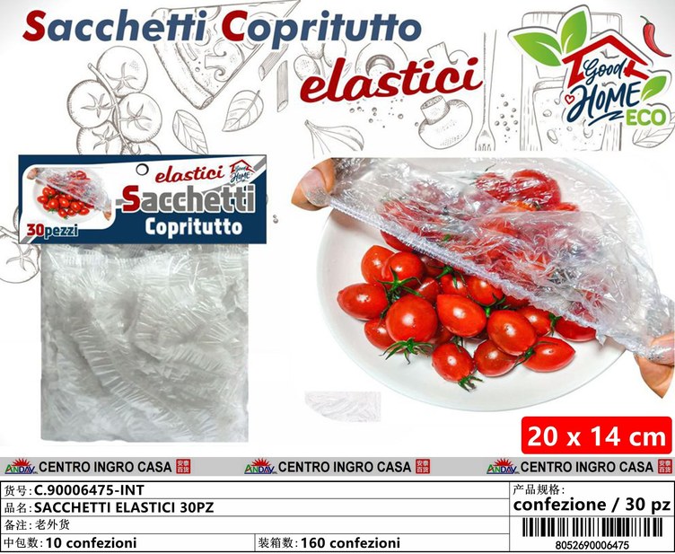 CF/30PZ SACCHETTI ELASTICI 20X14CM