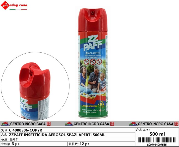 ZZPAFF INSETTICIDA AEROSOL SPAZI APERTI 500ML