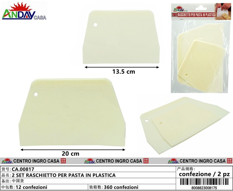 2 SET RASCHIETTO PER PASTA IN PLASTICA