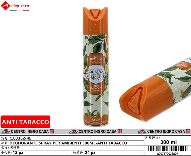 DEODORANTE SPRAY PER AMBIENTI 300ML-ANTI