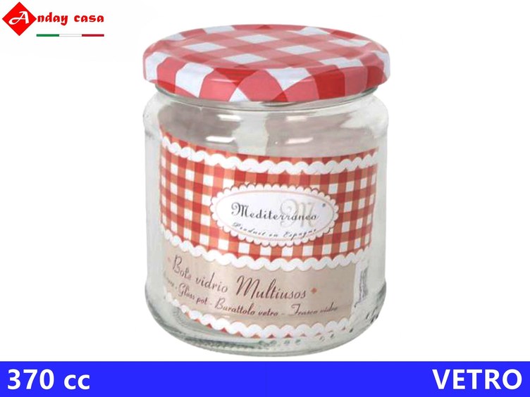 BARATTOLO VETRO MULTIUSO C/TAPPO 370CC