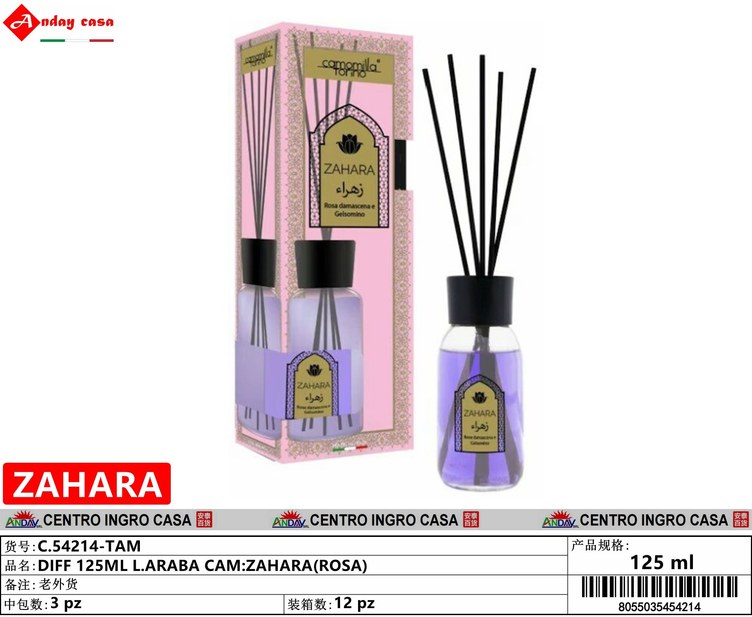 DIFF 125ML L.ARABA CAM:ZAHARA(ROSA)