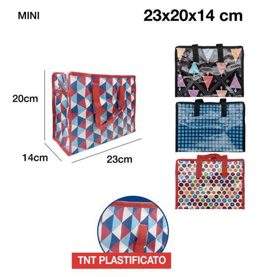 Borsa Multiuso In Tnt Plastificata 23x20x14