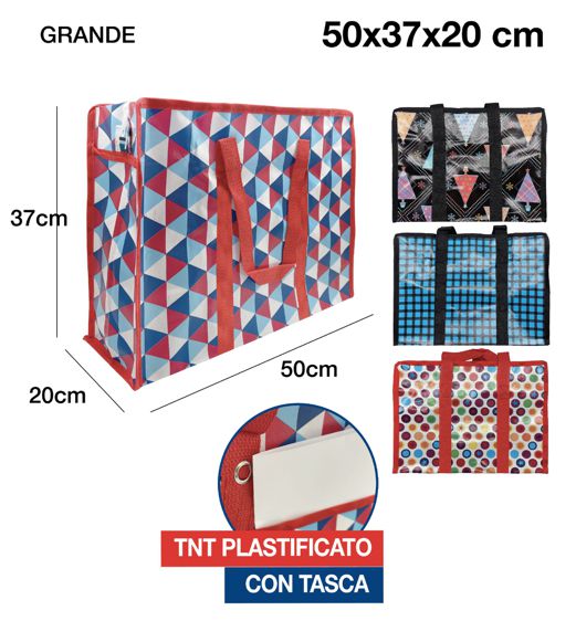 Borsa Spesa In Tnt Plastificata Dec50x37x20cm