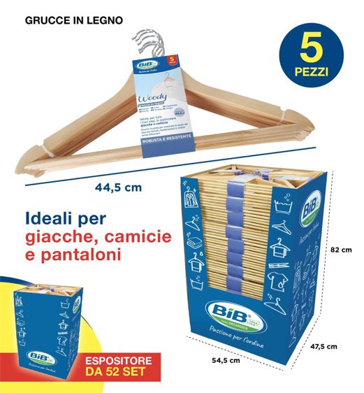 SET 5PZ GRUCCE IN LEGNO 44.5CM IN PALBOX