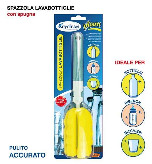 SPAZZOLA LAVABOTTIGLIA CON SPUGNA PLUM