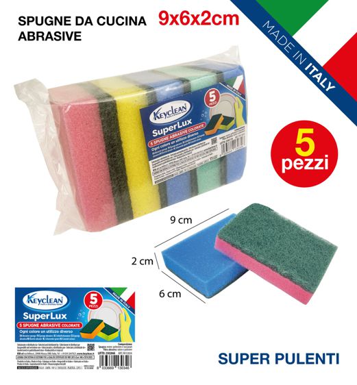 SPUGNA ABRASIVE COLOR 11X7X3CM